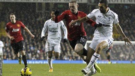 Wayne Rooney goes to ground