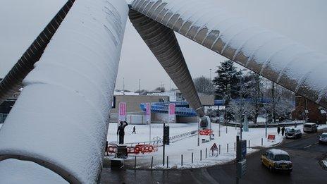 Snow in Millennium Place, Coventry