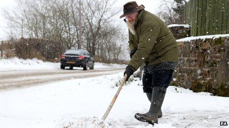 Clearing snow