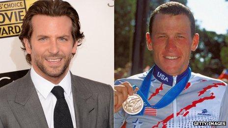 Bradley Cooper (left) and Lance Armstrong