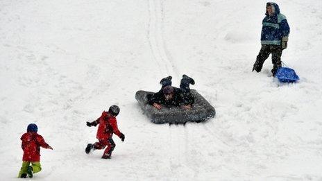 Sledging in Dunkfeld, Perth and Kinross on Tuesday