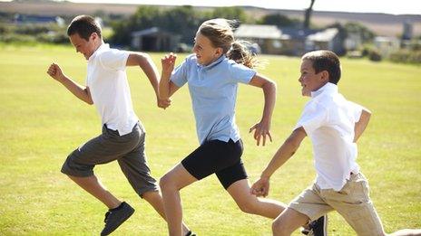 Children running (posed by models)