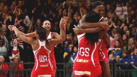 England celebrate their win against Australia