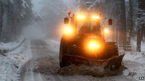 Clearing snow from road