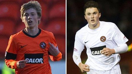 Dundee United players Ryan Gauld and John Souttar