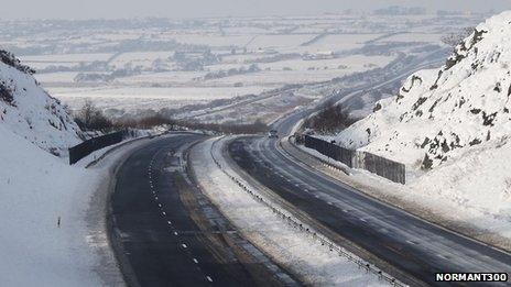 A55 looking towards Llangefni