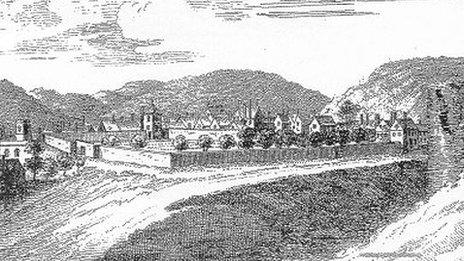 Nantclwyd y Dre Sketch from late 18th Century