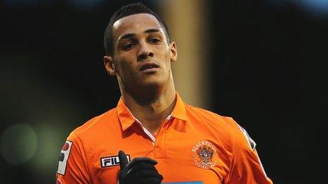 Blackpool winger Thomas Ince