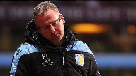 Aston Villa manager Paul Lambert