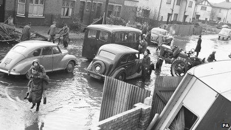 Flooded street in King's Lynn