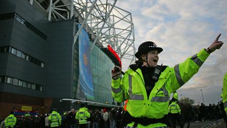 Police officer at football match