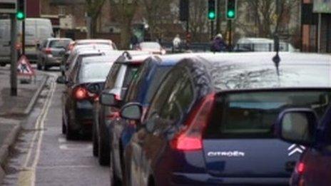 Roadworks in Derby city centre are causing traffic chaos