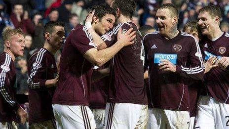 Hearts celebrate