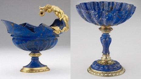 Lapis lazuli bowl and cup