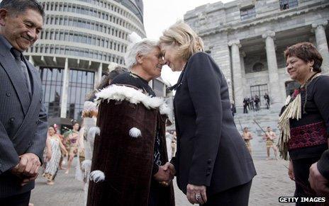 Meeting Maori elders in New Zealand, 2010