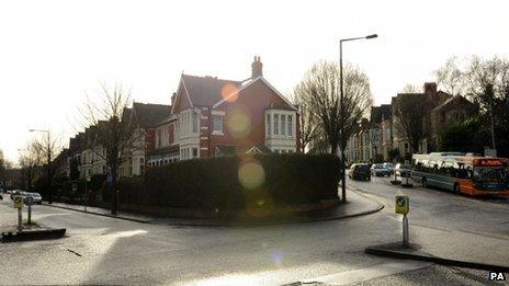 Ninian Road, Roath, Cardiff, and behind it, Shirley Road