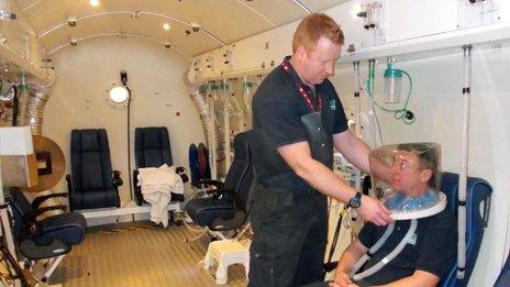 People in hyperbaric chamber