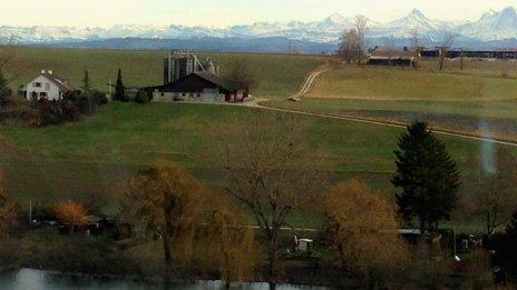 The view from a train in Switzerland