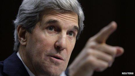 U.S. Senator John Kerry (D-MA) testifies during his Senate Foreign Relations Committee confirmation hearing to be secretary of state, on Capitol Hill in Washington, in this January 24, 2013 file photo.