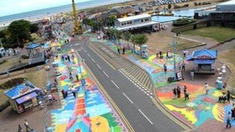 Pavement art at the 2010 SO Festival in Skegness