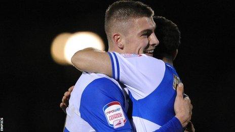 Ryan Brunt celebrates his goal