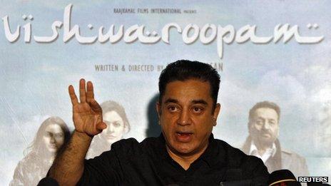 Actor and film-maker Kamal Haasan speaks with the media during a news conference in the southern Indian city of Chennai January 30, 2013.