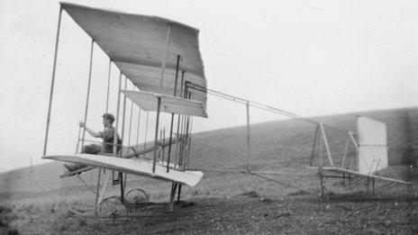 Christopher Carlyon Howard aboard his glider