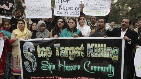 Protest against attacks on Shia Hazaras in Lahore - 14 January