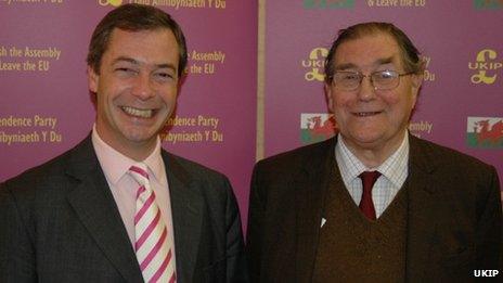 UKIP leader Nigel Farage and David Rowlands