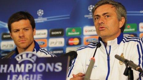 Xabi Alonso and Jose Mourinho
