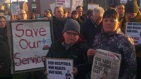 Protesters in Wrexham