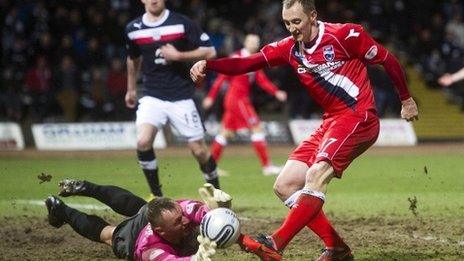 Rab Douglas saves from Sam Morrow