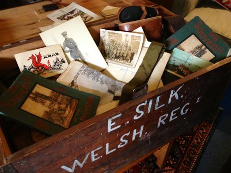 Captain Evan Silk's trunk of World War I letters and other artefacts