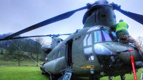 Chinook in Rowsley on 9 February