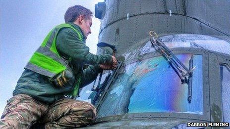 Chinook in Rowsley on 9 February