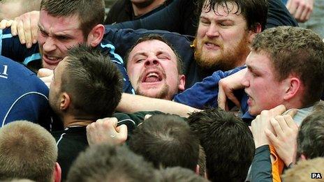 Last year's Shrovetide football match