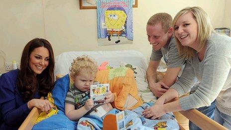 Duchess of Cambridge with Mackenzie and his parents