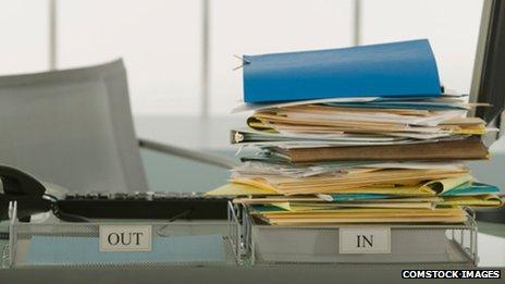 Files in inbox, stock image