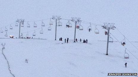 Jennifer Johnston took this picture soon after the incident at the Lecht ski centre