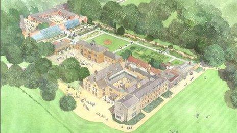 Artist's impression of restored Delapre Abbey