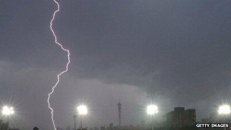 Lightning in Johannesburg, South Africa, December 2011 (Archive shot)