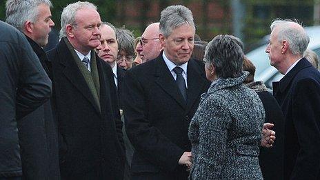 Peter Robinson and Martin McGuinness meet Constable Reynolds' family