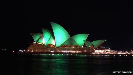 Sydney Opera House gone green