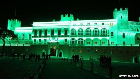 Prince's Palace in Monaco gone green