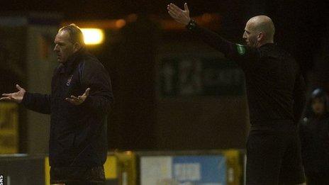 Kenny Shiels is sent packing by referee Bobby Madden