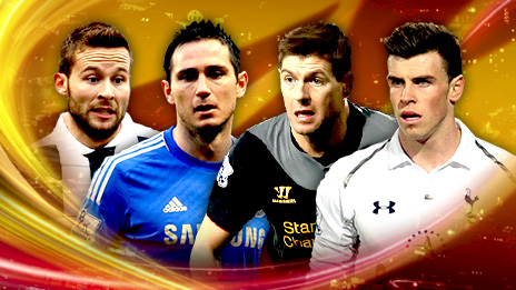 Yohan Cabaye, Frank Lampard, Steven Gerrard and Gareth Bale