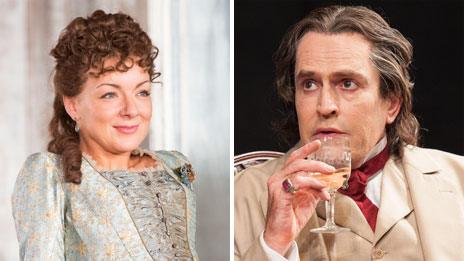 Sheridan Smith as Hedda Gabler and Rupert Everett as Oscar Wilde in The Judas Kiss