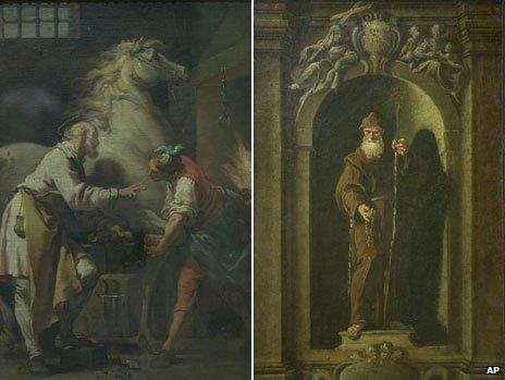 The Miracle of Saint Eloi by Gaetano Gandolfi and Saint Francis of Paola by Francesco Fontebasso