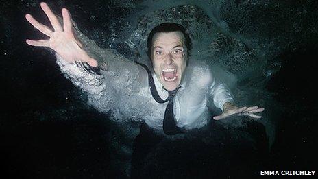 In The Beginning Was The End promotional photo of drowning man