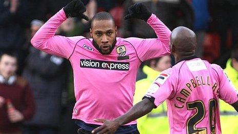 Notts County's Yoann Arquin celebrates his equaliser against Walsall